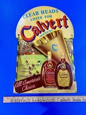 1936 CALVERT WHISKEY All America Choice Football Theme Advertising Sign CORNELL?