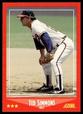 1988 Score Ted Simmons Atlanta Braves #285