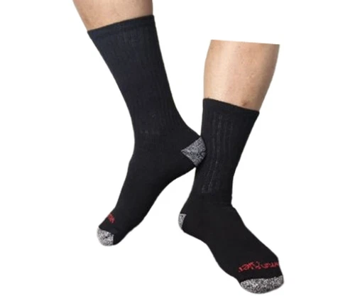 Men's Black Sports Crew Socks Size 10-13, Moisture-Wicking, Cushioned, Athletic - Picture 2 of 7