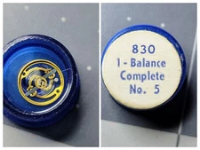 ELGIN COMPLETE BALANCE 830 NO. 5 Watchmaker Repair Parts NOS