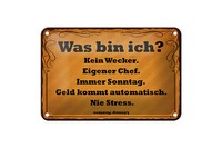 Blechschild Spruch 18X12 Cm Was Bin Ich Kein Wecker Metall Deko Schild