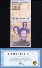 VENEZUELA 200 DIGITAL COMMEMORATIVE qty 1 2024 CIRC 200 million bolivar USA