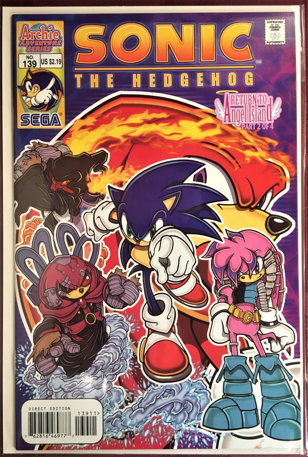 SONIC The HEDGEHOG Comic Book #138 September 2004 KNUCKLES JULIE SU Bagged  NEW