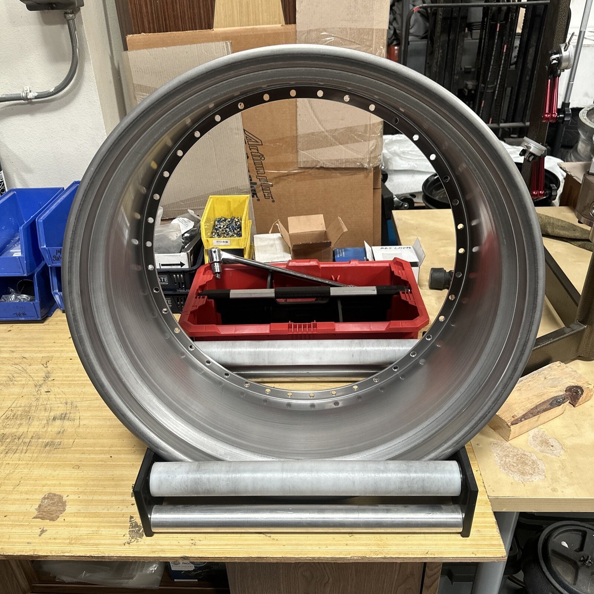 専用 柱&トリファイド ハイロースト ラジアル ビリヤード 24 X 9”Outer Step Lip Rolled Flange RAW fits all 3pc For Wheel Fit