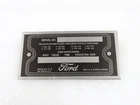 DATA PLATE FOR VINTAGE FORD 1950'S #V252-7