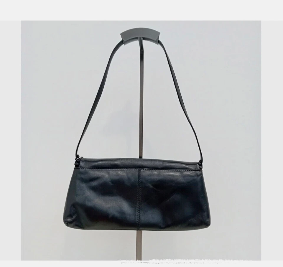 Suzi Smith Black Leather Handbag Purse Shoulder Strap Smart - Image 3 of 4