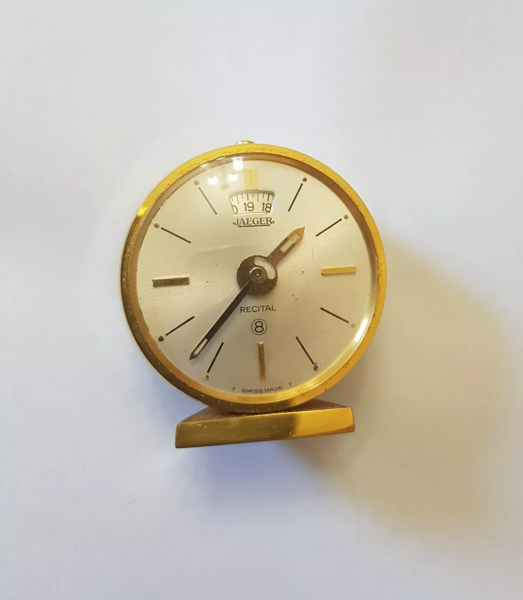 VINTAGE JAEGER Recital 8 DAYS ALARM TRAVEL CLOCK 101 eBay