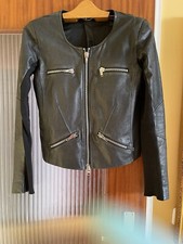 Twin-set Simona Barbieri giacca pelle biker vera pelle nera taglia 36 (S) ottima