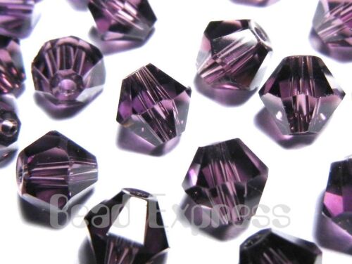 20Pc 6mm Fine Austrian Amethyst Purple 5301 Bicone Beads AU605B - Bild 1 von 1