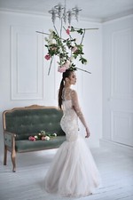 Custom Designed Handmade Ivory Mermaid Style Wedding Gown 