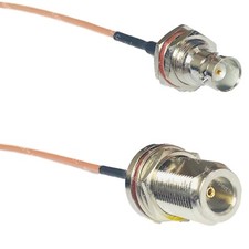 RG316 BNC FEMALE BIG BULKHEAD to N FEMALE BULKHEAD RF Cable Rapid-SHIP LOT