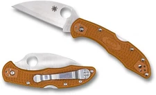 SPYDERCO Delica 4,Sprint Run Numbered, Burnt Org Wharncliffe HAP 40, C11FPWCBORE