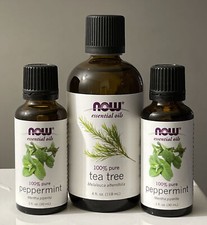 NOW Foods Peppermint Oil, 1 Oz  Tea Tree Oil 4 Oz Sealed