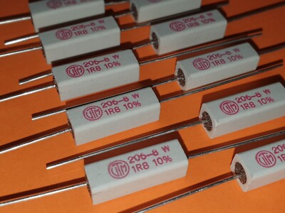 10x 1,8 Ohm / 4 Watt Hochlast Drahtwiderstand 206-8