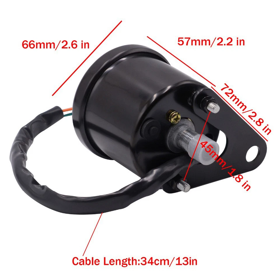 Medidor Tacómetro Digital LED LCD Odómetro Medidor de Combustible Moto Velocímetro Foto 2 de 2