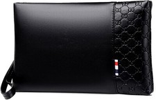 Pochette Borsello Uomo a Mano da Polso, Nuovo Elegante Grande Capacità, Nero