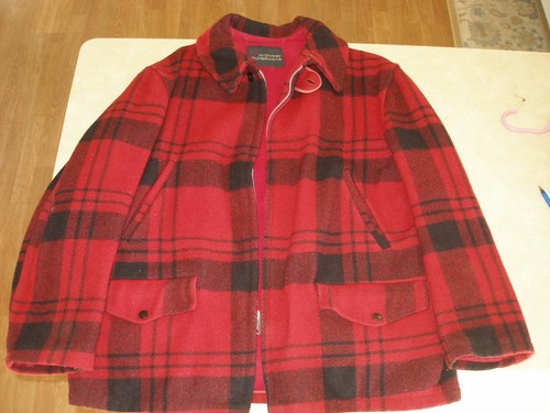 Red Plaid Wool Hunting Jacket 42 