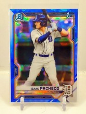 2021 Bowman Chrome 1st Izaac Pacheco Sapphire Blue Refractor SP Tigers ROOKIE RC