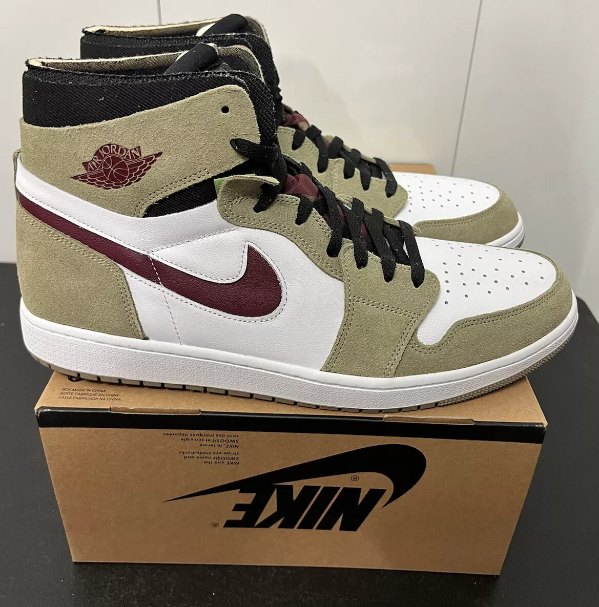 New Nike Air Jordan 1 Zoom Air Cmft Comfort Neutral Olive CT0978 203 Men Size 15