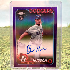 Bryan Hudson -2024 Topps Chrome- Purple Refractor /250- On Card Rookie Auto