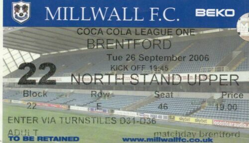 EFB 2002 03/24 Gillingham v Millwall Football (Soccer) Ticket