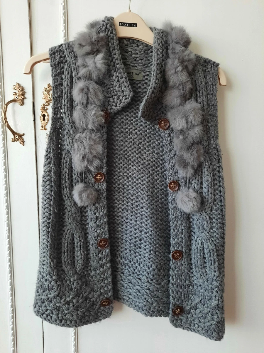 Cardigan with shop pom poms