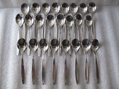 12 pc Michsaf MCM Mid Century Modern 18/10 Stainless Tea Spoons