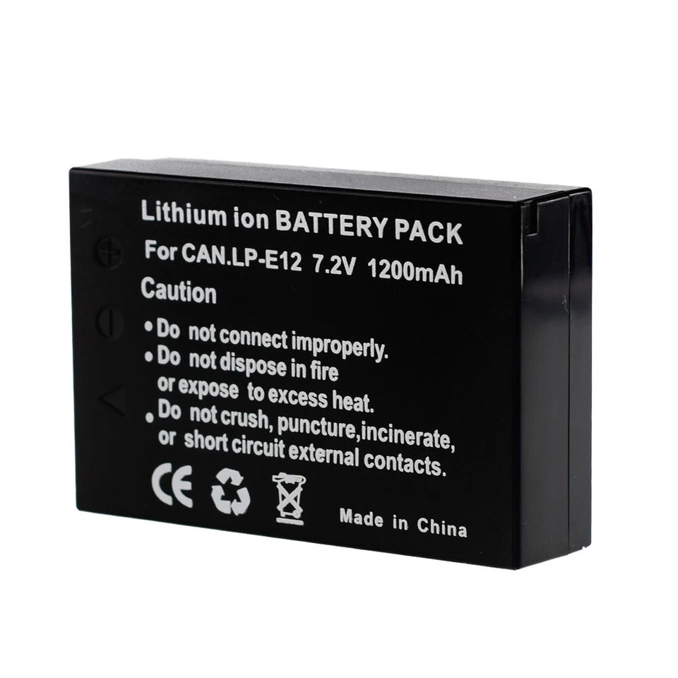 Battery or USB Charger for Canon LP-E12 LC-E12 Canon EOS M50 Mark II EOS M100 - Image 3 of 4