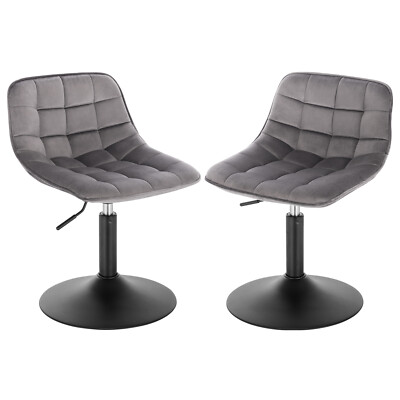 EUGAD 2er Set Samt Barhocker Küchenhocker Drehstuhl Barsessel Barstuhl 60.5-72cm