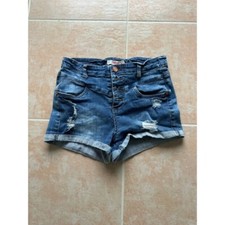 Refuge Denim Shorts Distressed High Waist Cuffed Blue Jean Shorts Size 4