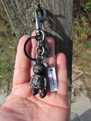 NEW COACH Black Panther keychain Marvel bear 2753 key $98 metal