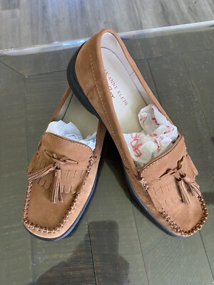 Anne Klein iflex Graceann Leather Loafers Flat with Tassel Nutmeg Brown M 