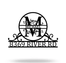 Personalized Number Metal Signs, Monogram Wall Decor, Custom Last Name Sign