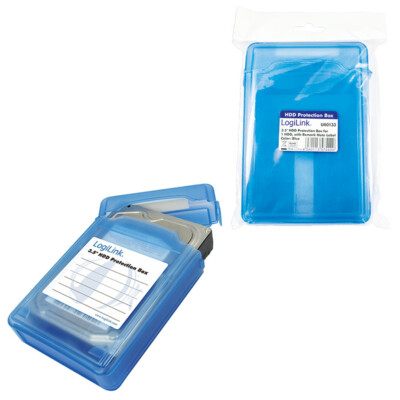 KEINE WARENSENDUNG ! LOGILINK FESTPLATTEN HÜLLE SCHUTZBOX FÜR 3,5'' HDD BOX BLAU