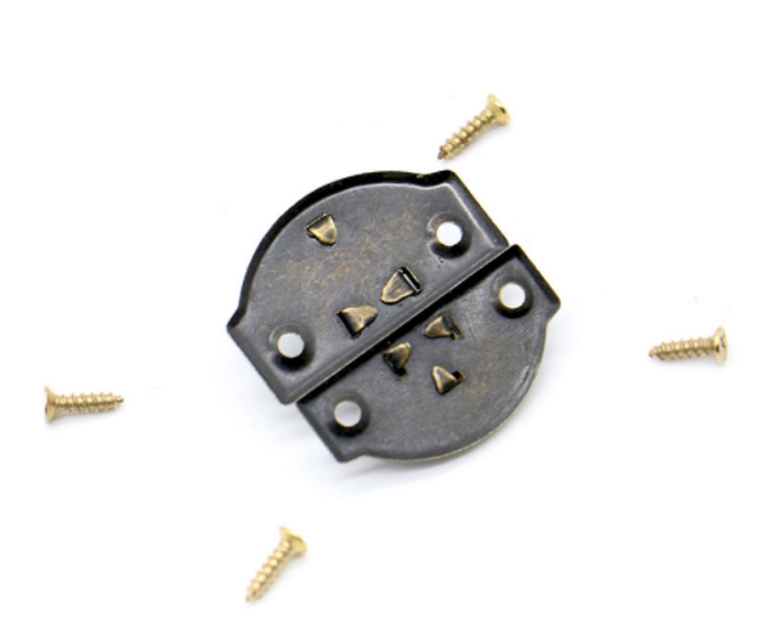 3 Set Small Antique Bronze Gold Hinges Jewellery Box Lock Latch Craft