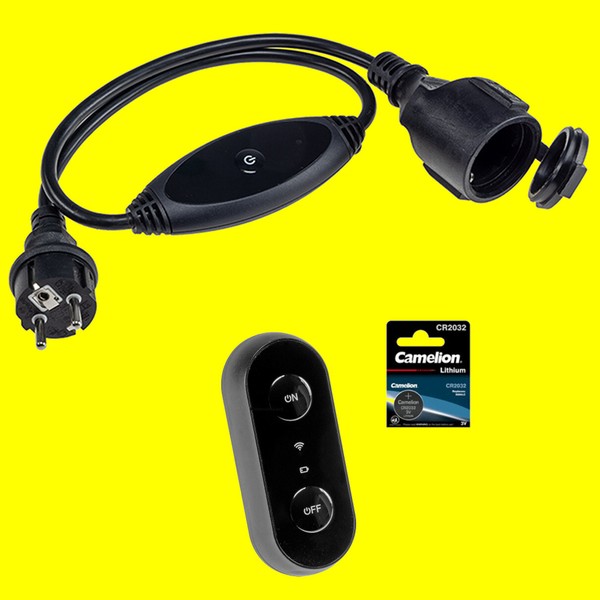Funk Gartenkabel/Camping-Set Zwischenstecker-Kabel Ip44+Fernbedienung Wetterfest-image
