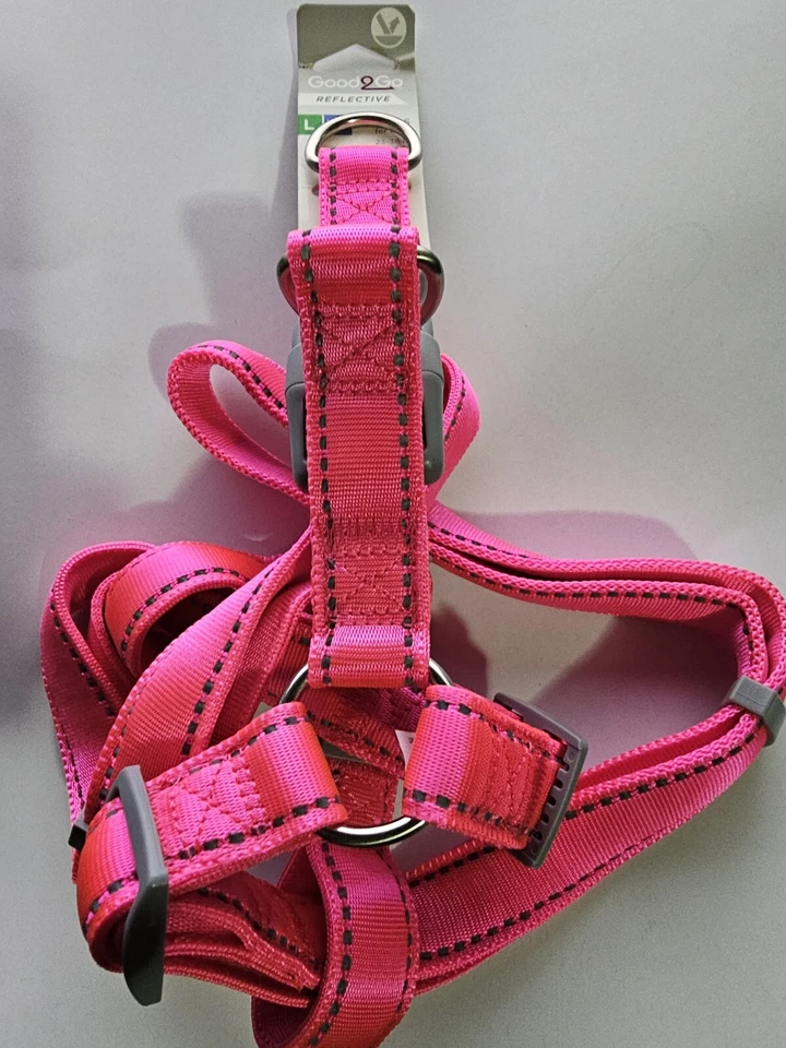 GOOD2GO Pink Adjustable Reflective Dog Harness Large/ Extra Large 23"-38" X 1" - Image 4 of 4