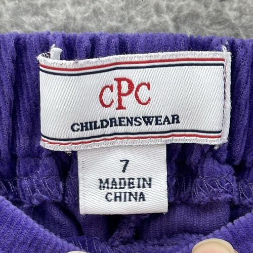CPC Childrenswear Velvet Pants Girl 7 Purple Pull On Cozy Comfort Elastic Waist - Picture 7 of 9