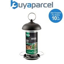 Gardman Black Metal Steel Seed Wild Bird Hanging Garden Feeder A01172