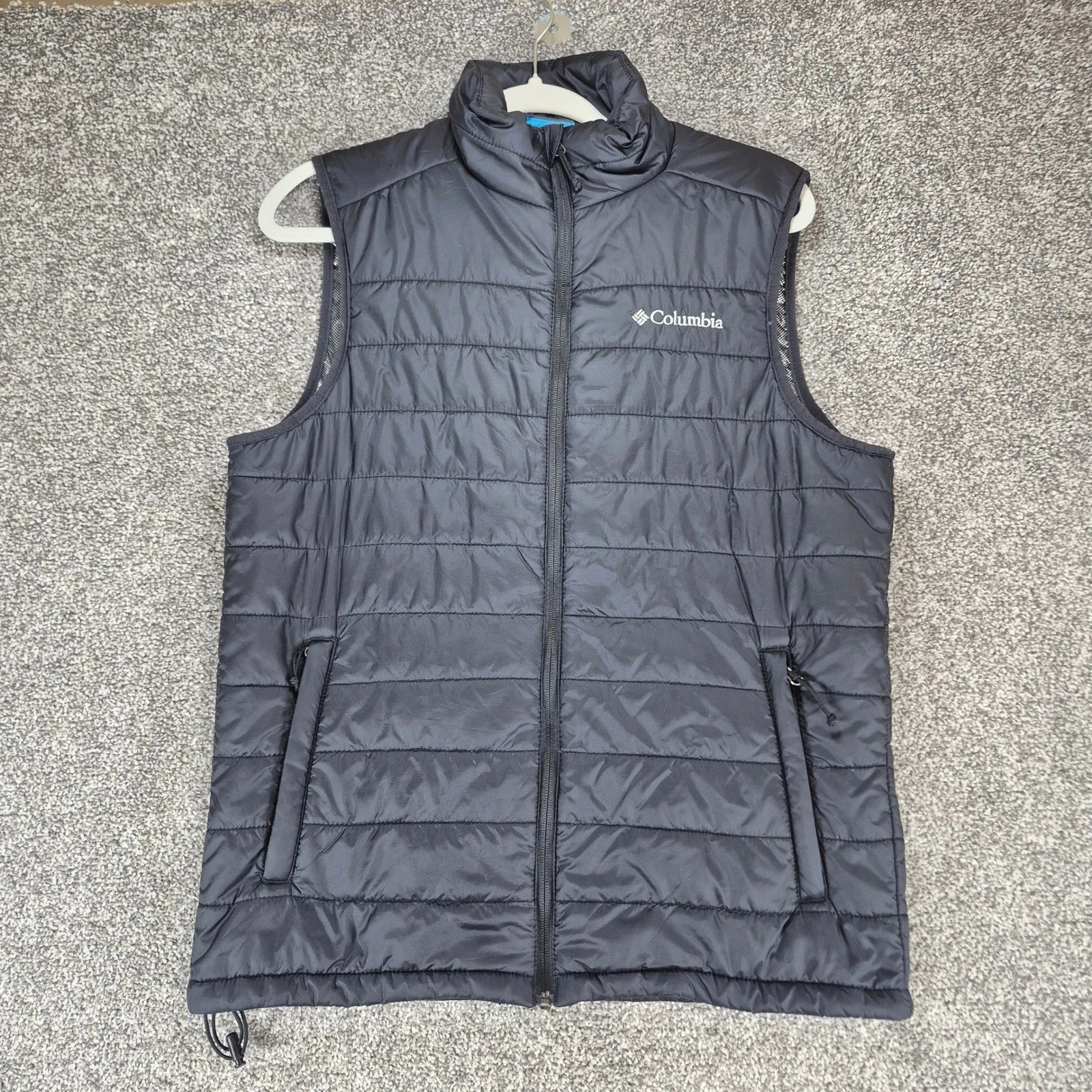 Columbia Omni-Heat Puffer Vest Mens Small Black Insulated Full Zip