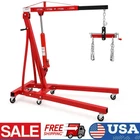2 TON 4400 lbs Engine Motor Hoist & Leveler Cherry Picker Shop Crane Lift Red