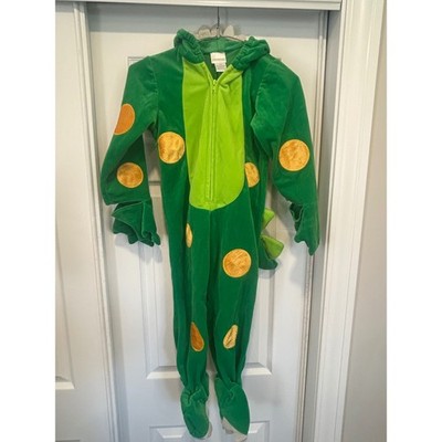 Miniwear Kids Dinosaur Costume Green Plush Hooded Jumpsuit 48M