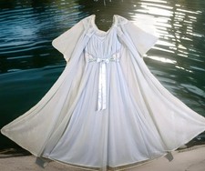 Vintage Shadowline Chiffon Dressing Gown Robe Lingerie Nightgown Blended Set M
