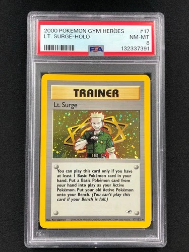 Pokemon 2000 Lt. Surge Holo 17/132 PSA 8