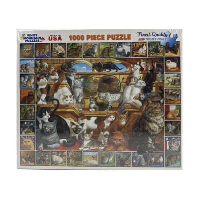 White Mountain Puzzle World of Cats (1000 Pieces) Fair/NM