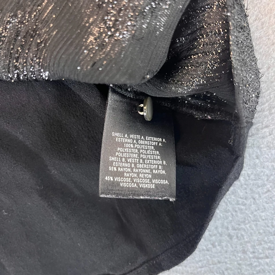 Anthropologie HD In Paris Women’s Black Lace Blouse Top Sz 08 Polka Dot Diamond - Image 4 of 4