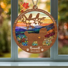 Custom Dog Suncatcher With Name And Date, Custom Dog Memorial Suncatcher