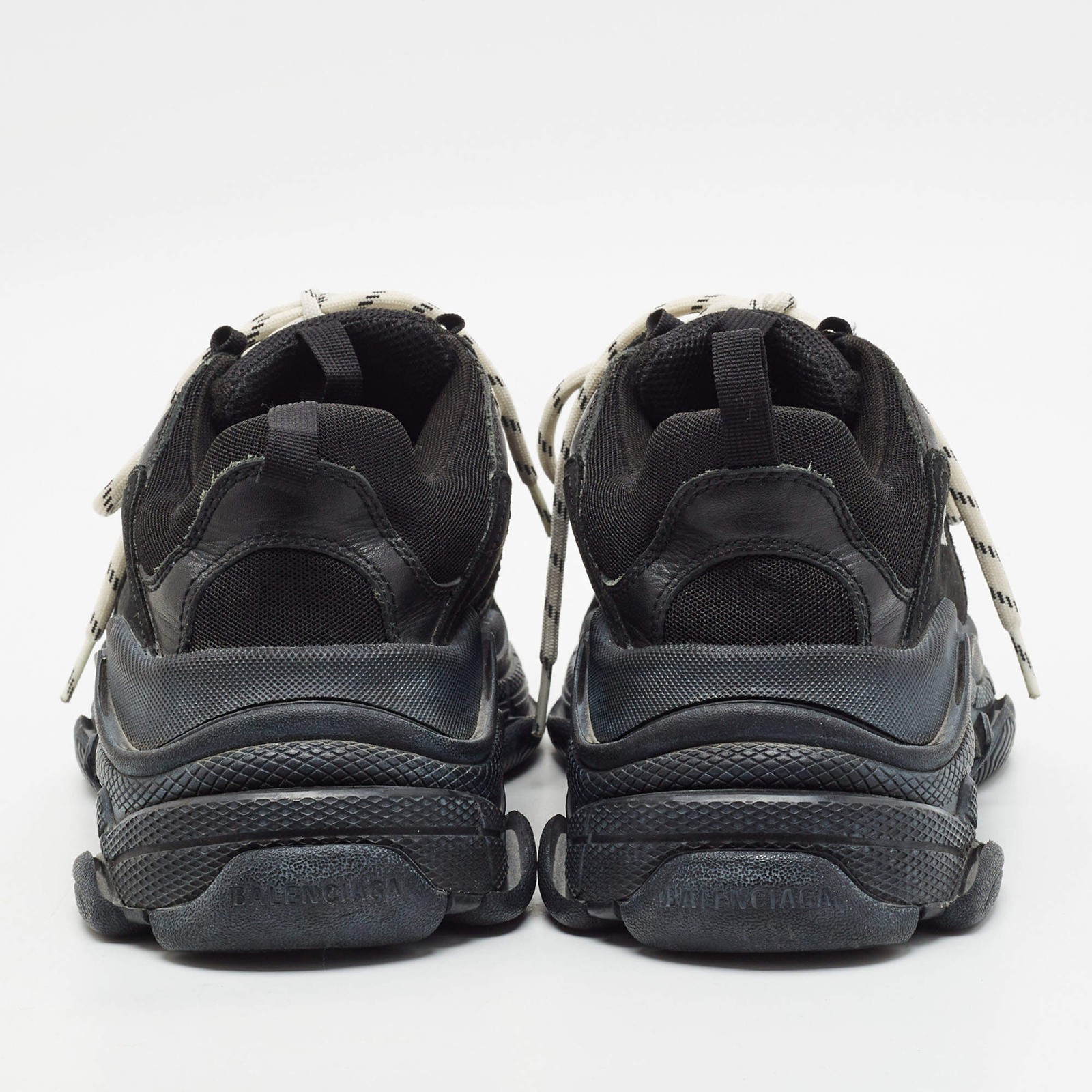 Balenciaga Triple S Size 42 Black Mesh and Nubuck Leather Low Top Sneakers image 5