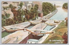 Vintage Locks Looking East Postcard Lockport NY S.H. Knox & Co.