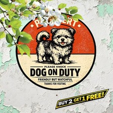 Shih Tzu Security Warning Round Wall Art 8x8 Vintage Metal Sign